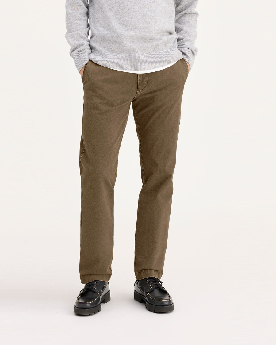 Front view of model wearing Otter Stone Wash Alpha Chino, Slim Fit.