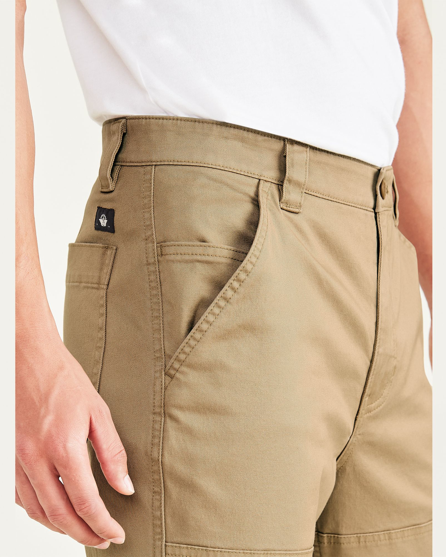 View of model wearing Otter Utility Pants, Straight Fit.