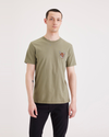 Front view of model wearing Overland Trek Graphic Tee, Slim Fit.