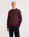 Front view of model wearing Pacific Fairisle Crewneck Sweater, Regular Fit.