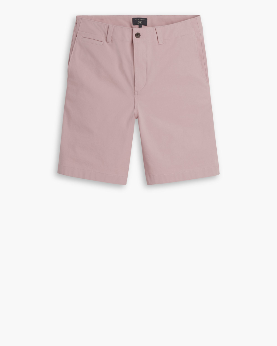 View of model wearing Pale Mauve Alpha 8" Shorts.