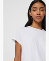 View of model wearing Paper White Favorite Tee Shirt, Slim Fit.