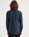 Back view of model wearing Parade Navy Blazer Original Button Up, Slim Fit.