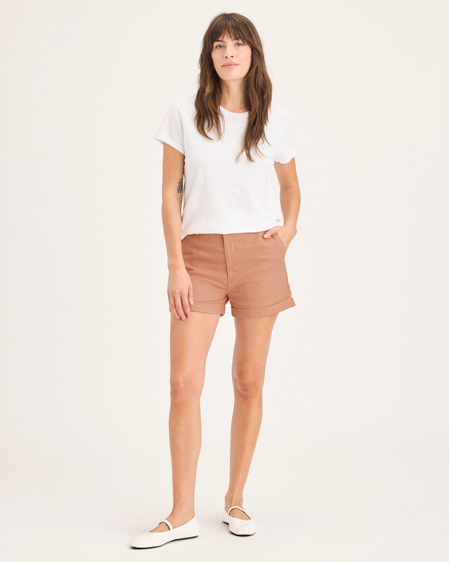 Front view of model wearing Peach Bloom Original Chino Short.