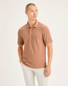 Front view of model wearing Peach Bloom Original Polo, Slim Fit.