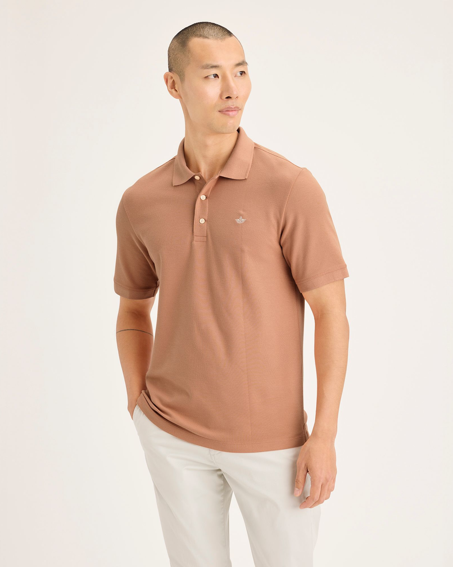 Front view of model wearing Peach Bloom Original Polo, Slim Fit.