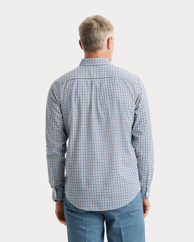 View of model wearing Pembroke Signature Stain Defender Shirt, Classic Fit.