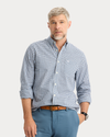View of model wearing Pembroke Signature Stain Defender Shirt, Classic Fit.