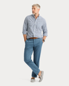 View of model wearing Pembroke Signature Stain Defender Shirt, Classic Fit.