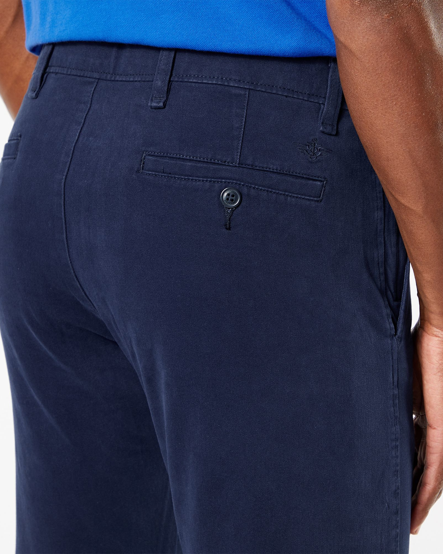 Navy Blue Slim Fit Cotton Lycra Pants for Men by