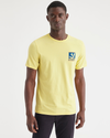 Front view of model wearing Pineapple Slice Bird & Whale Graphic Tee, Slim Fit.