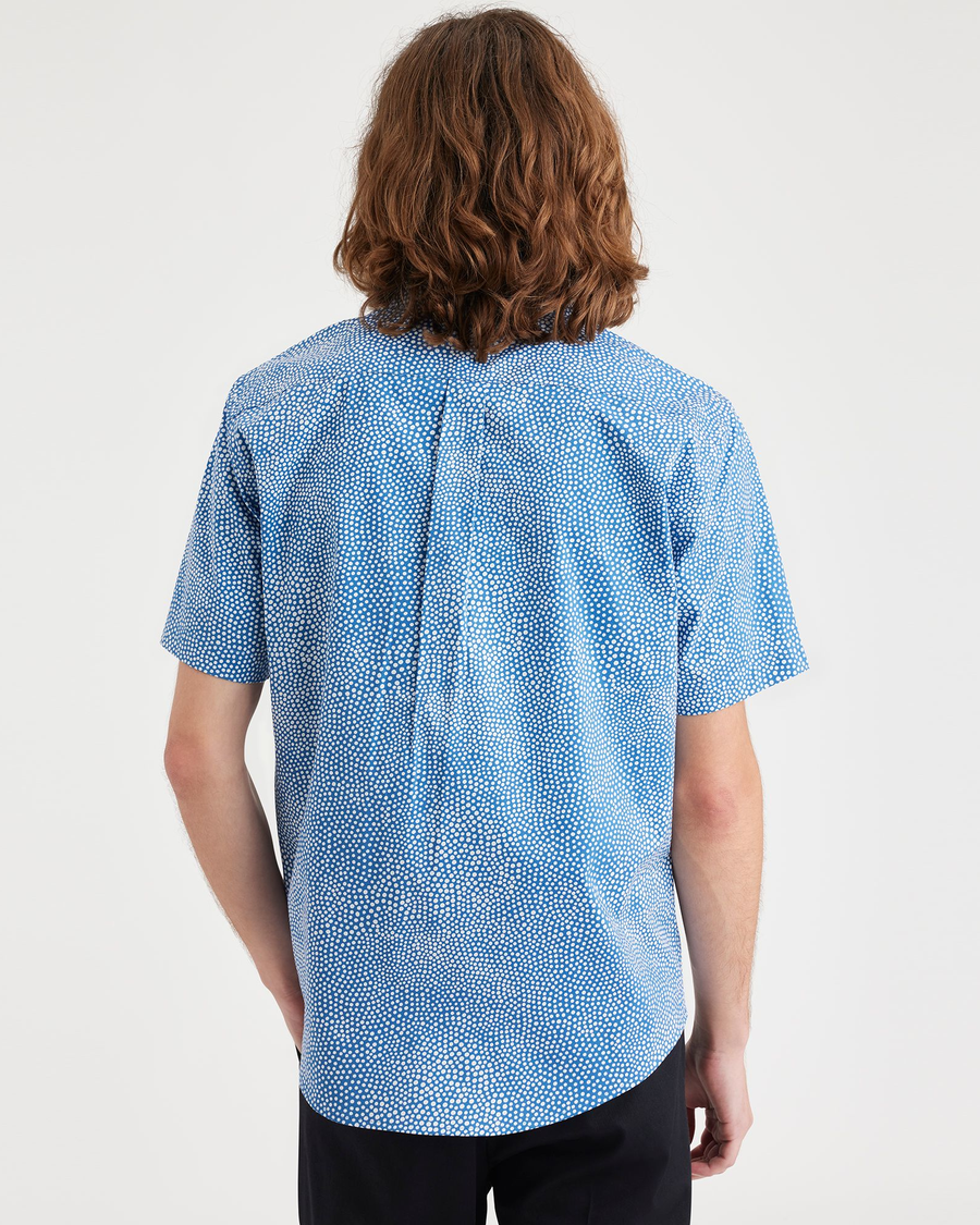 Back view of model wearing Pollen Delft Signature Comfort Flex Shirt, Classic Fit.