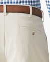View of model wearing Porcelain Khaki Comfort Khakis, Relaxed Fit.