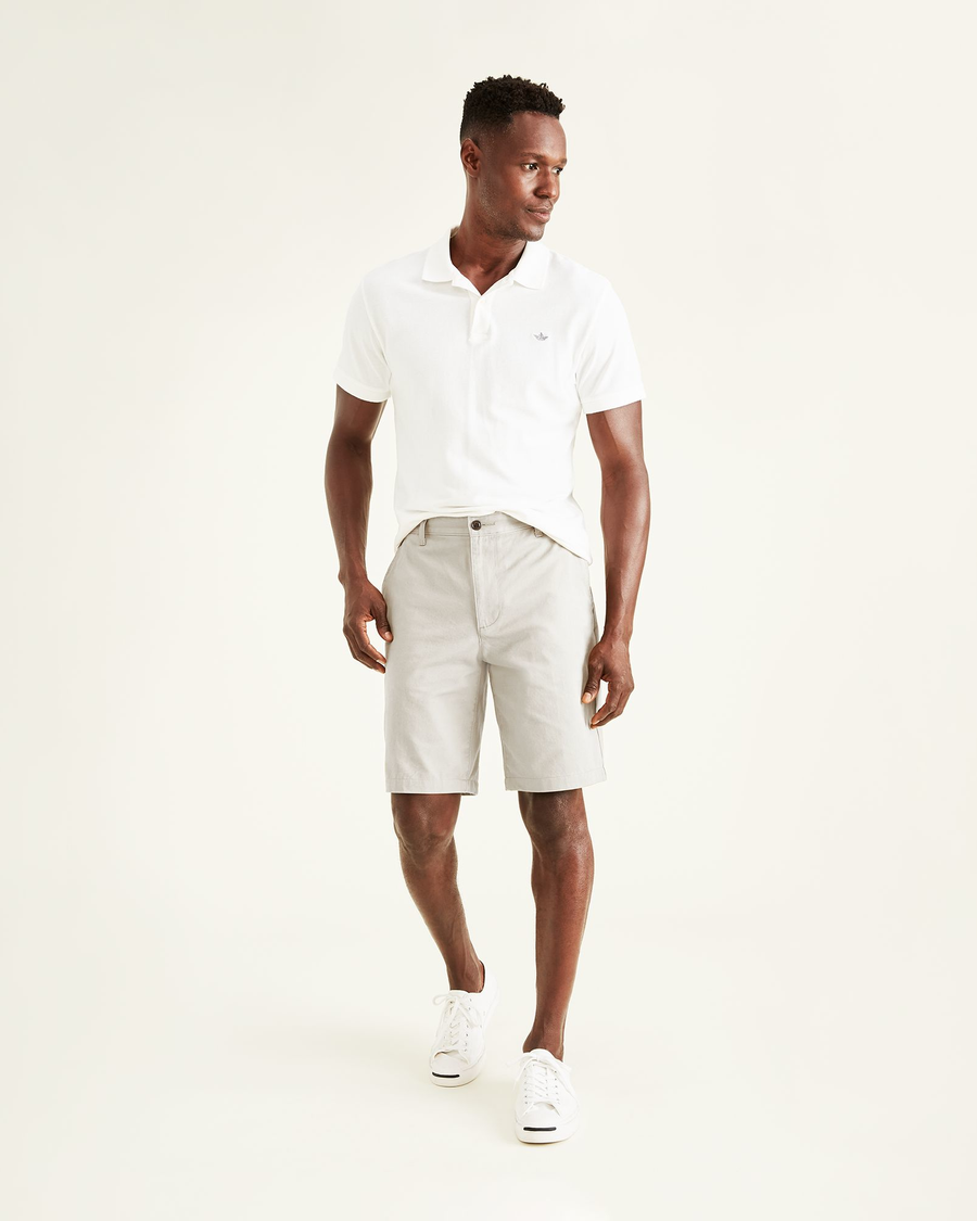 dockers dress shorts Dockers Dress Shorts Flat Front Blue 38" X 9.5" Men's Mans Linen Cotton UU23