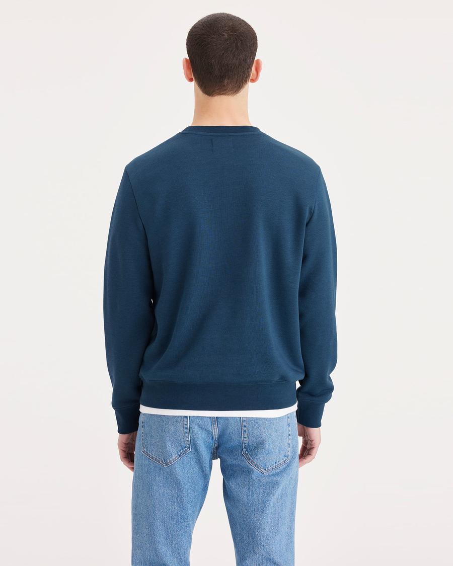 Back view of model wearing Poseidon Crewneck Sweatshirt, Regular Fit.