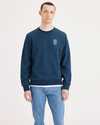 Front view of model wearing Poseidon Crewneck Sweatshirt, Regular Fit.