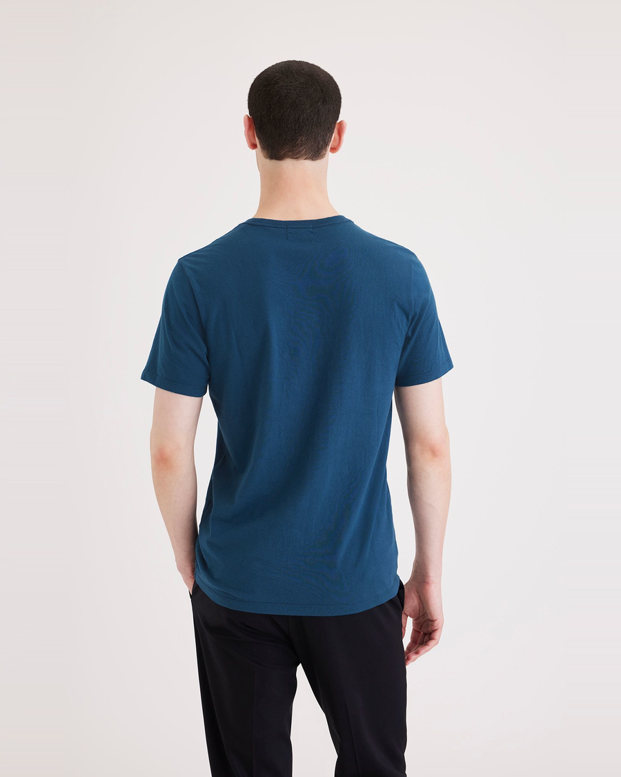 Back view of model wearing Poseidon Graphic Tee, Slim Fit.