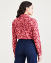 Back view of model wearing Ringtone Tibetan Red Favorite Button-Up, Regular Fit.