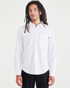 Front view of model wearing Riviera Lucent White Ultimate Shirt, Regular Fit.