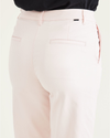 View of model wearing Rose Quartz Original Chinos, High Waisted, Straight Fit.