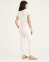 Back view of model wearing Rose Quartz Weekend Chinos, Skinny Fit: Premium Edition.