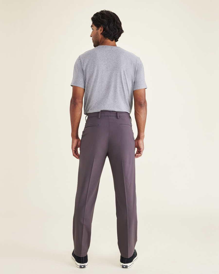Back view of model wearing Saddle Signature Go Khakis, Straight Fit (Big and Tall).
