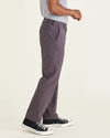 Side view of model wearing Saddle Signature Go Khakis, Straight Fit (Big and Tall).