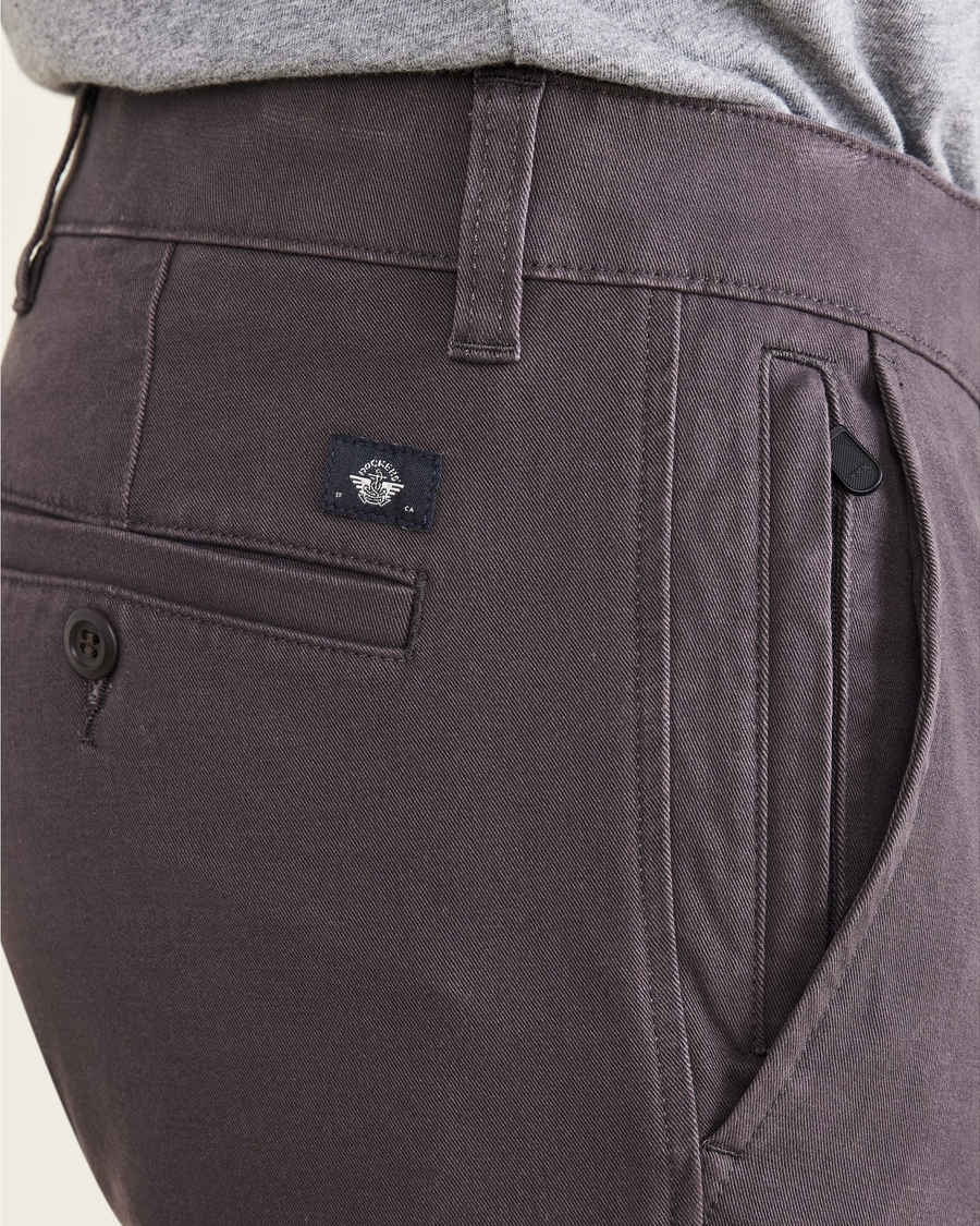 View of model wearing Saddle Ultimate Chinos, Skinny Fit.