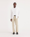 Front view of model wearing Safari Beige Workday Khakis, Classic Fit (Big and Tall).