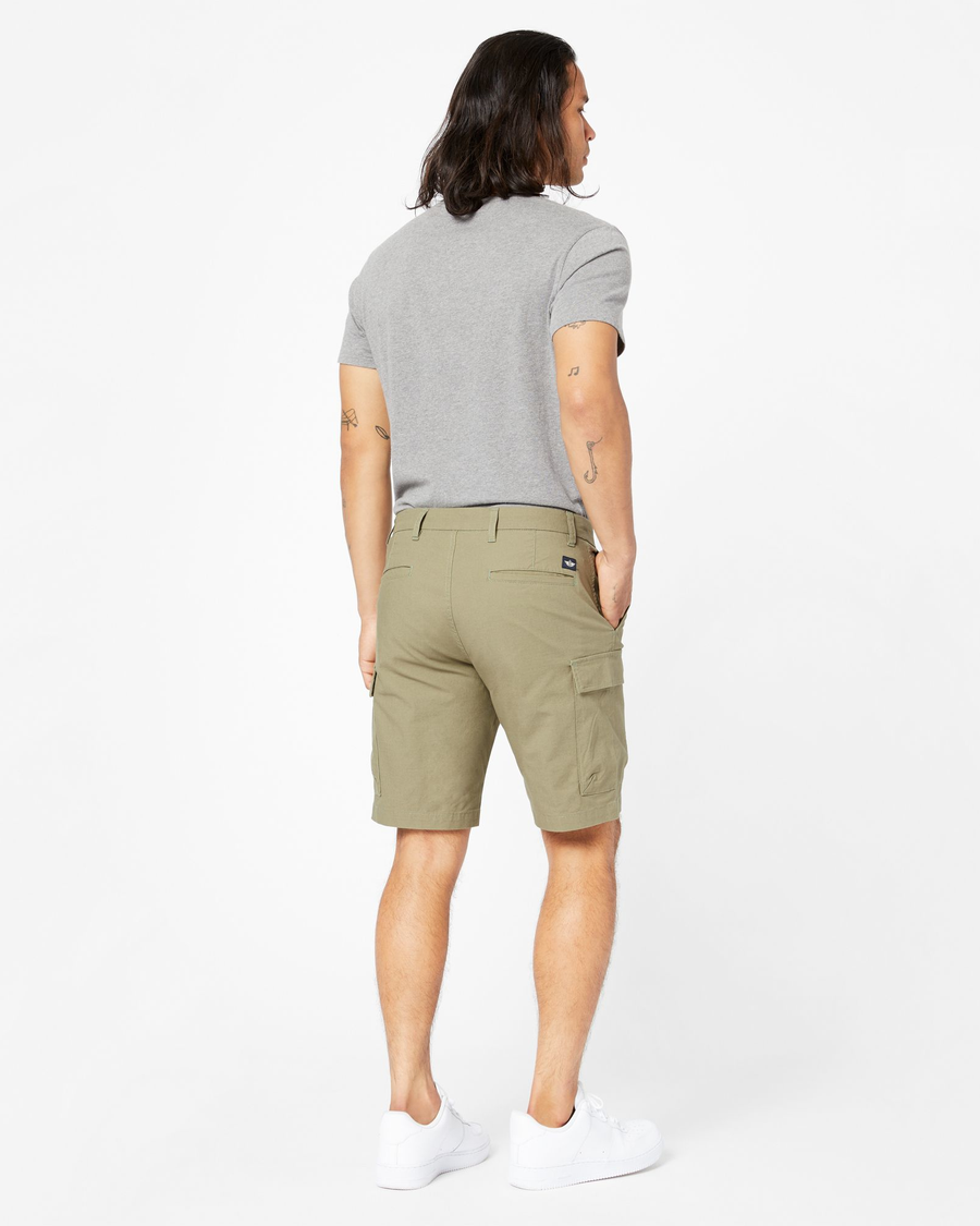 Back view of model wearing Sage Garden Smart 360 Tech Cargo 9" Shorts (Big and Tall).