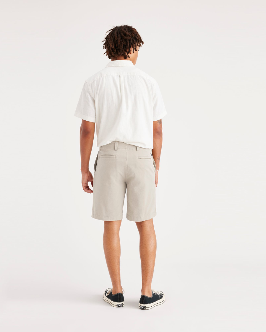 Back view of model wearing Sahara Khaki Alpha 8" Shorts.