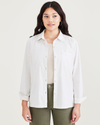 Front view of model wearing Sahara Khaki Favorite Button-Up Shirt, Regular Fit.