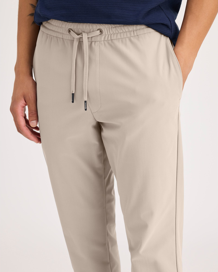 View of model wearing Sahara Khaki Go Airweave Jogger, Slim Fit.