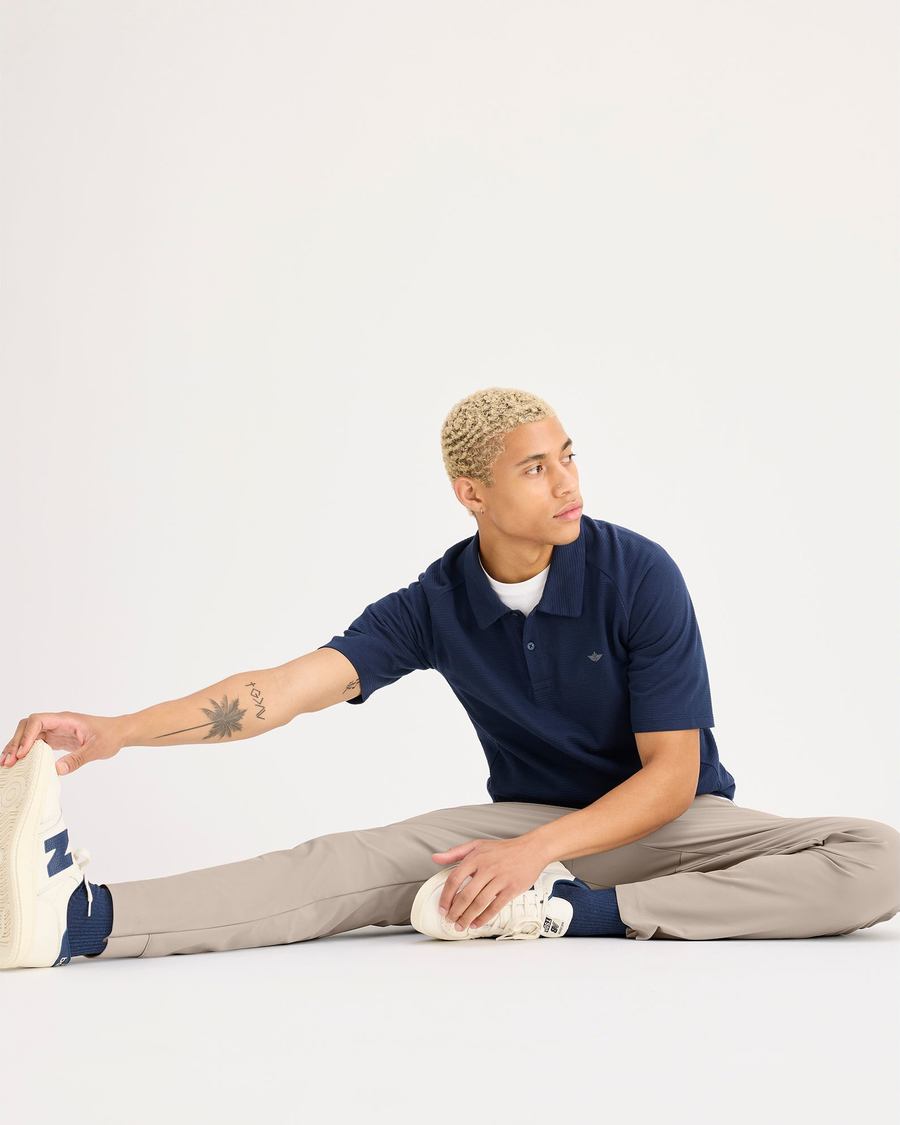 View of model wearing Sahara Khaki Go Airweave Jogger, Slim Fit.