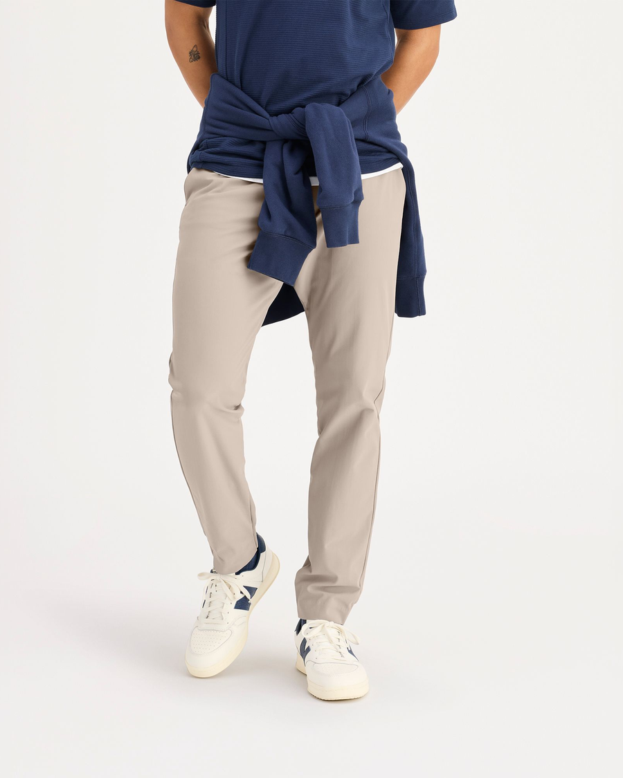 Front view of model wearing Sahara Khaki Go Airweave Jogger, Slim Fit.