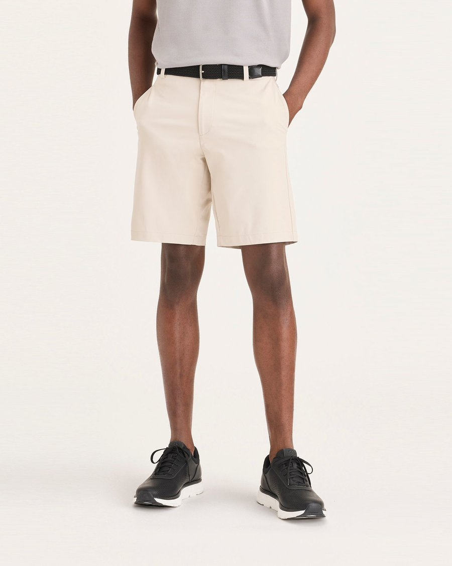 Front view of model wearing Sahara Khaki Go Airweave Short.