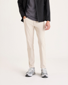 Front view of model wearing Sahara Khaki Go Pant, Slim Fit with Airweave.