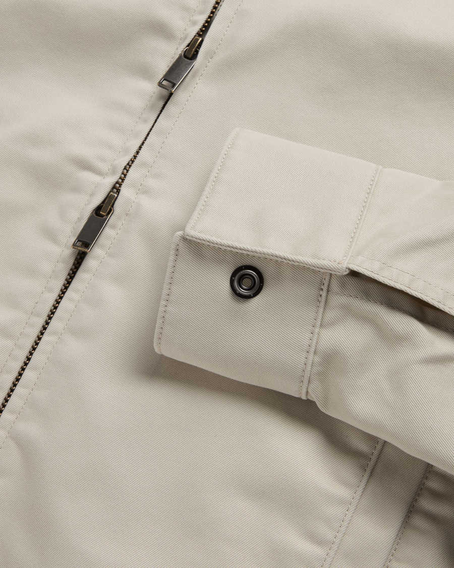 View of model wearing Sahara Khaki Mechanic's Jacket, Regular Fit.