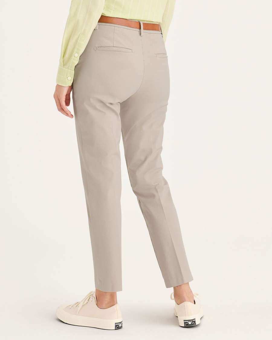 Back view of model wearing Sahara Khaki Mid-Rise Collins Trouser with Sculpt, Slim Fit.