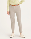 Front view of model wearing Sahara Khaki Mid-Rise Collins Trouser with Sculpt, Slim Fit.