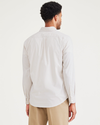 Back view of model wearing Sahara Khaki Signature Comfort Flex Shirt, Classic Fit.