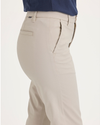 Side view of model wearing Sahara Khaki Weekend Chino, Slim Fit.