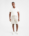 Front view of model wearing Porcelain Khaki Perfect 8