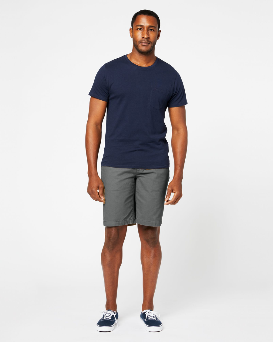 Front view of model wearing Seacliff Perfect 8" Shorts.