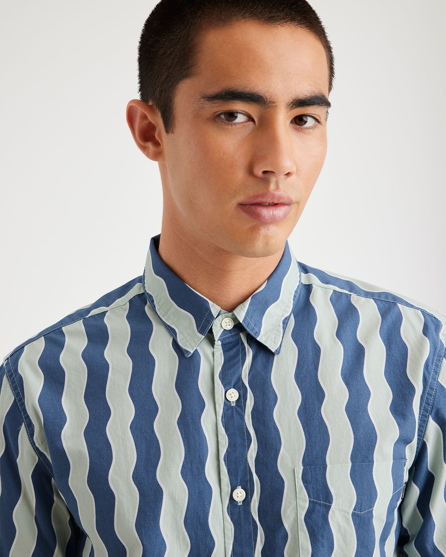 View of model wearing Seafarer Original Button Up, Regular Fit.