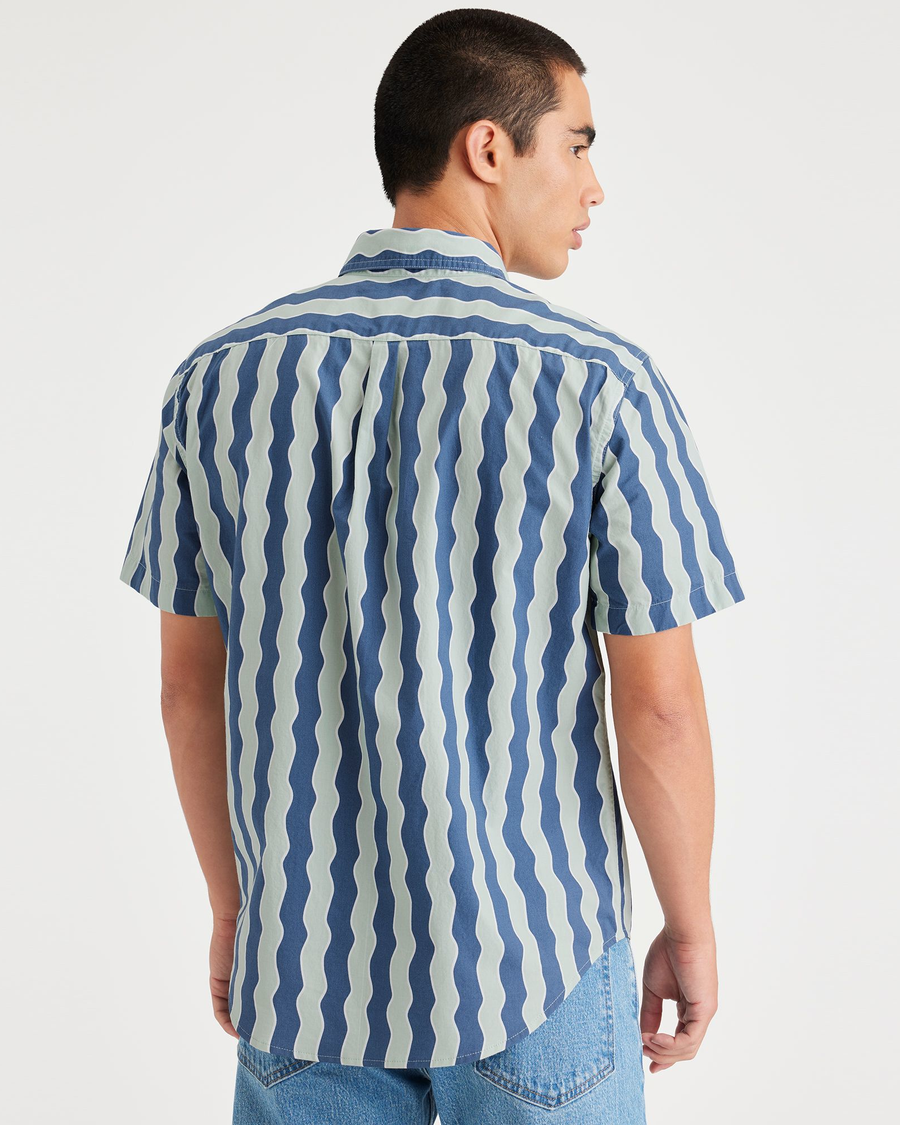 Back view of model wearing Seafarer Original Button Up, Regular Fit.