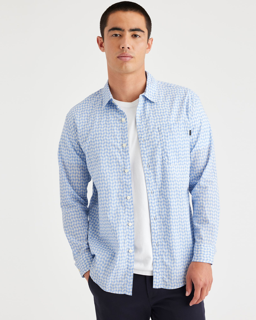 Front view of model wearing Seaside Casual Shirt, Regular Fit.