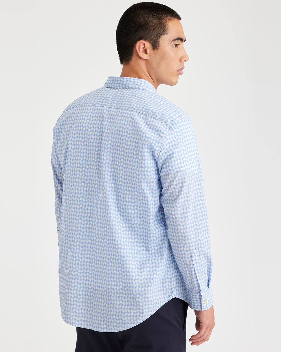 Back view of model wearing Seaside Ultimate Shirt, Regular Fit.