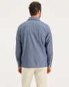 Back view of model wearing Seaview Coaches Shirt Jacket, Relaxed Fit.