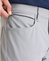 View of model wearing Sharkskin Go Airweave 5-Pocket, Slim Tapered Fit.